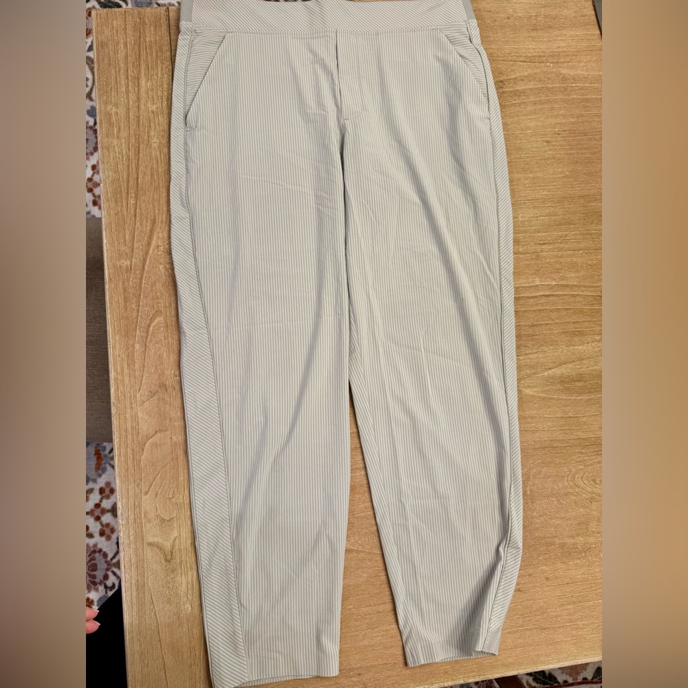 Athleta Women’s Light Teal/Gray Striped Pants